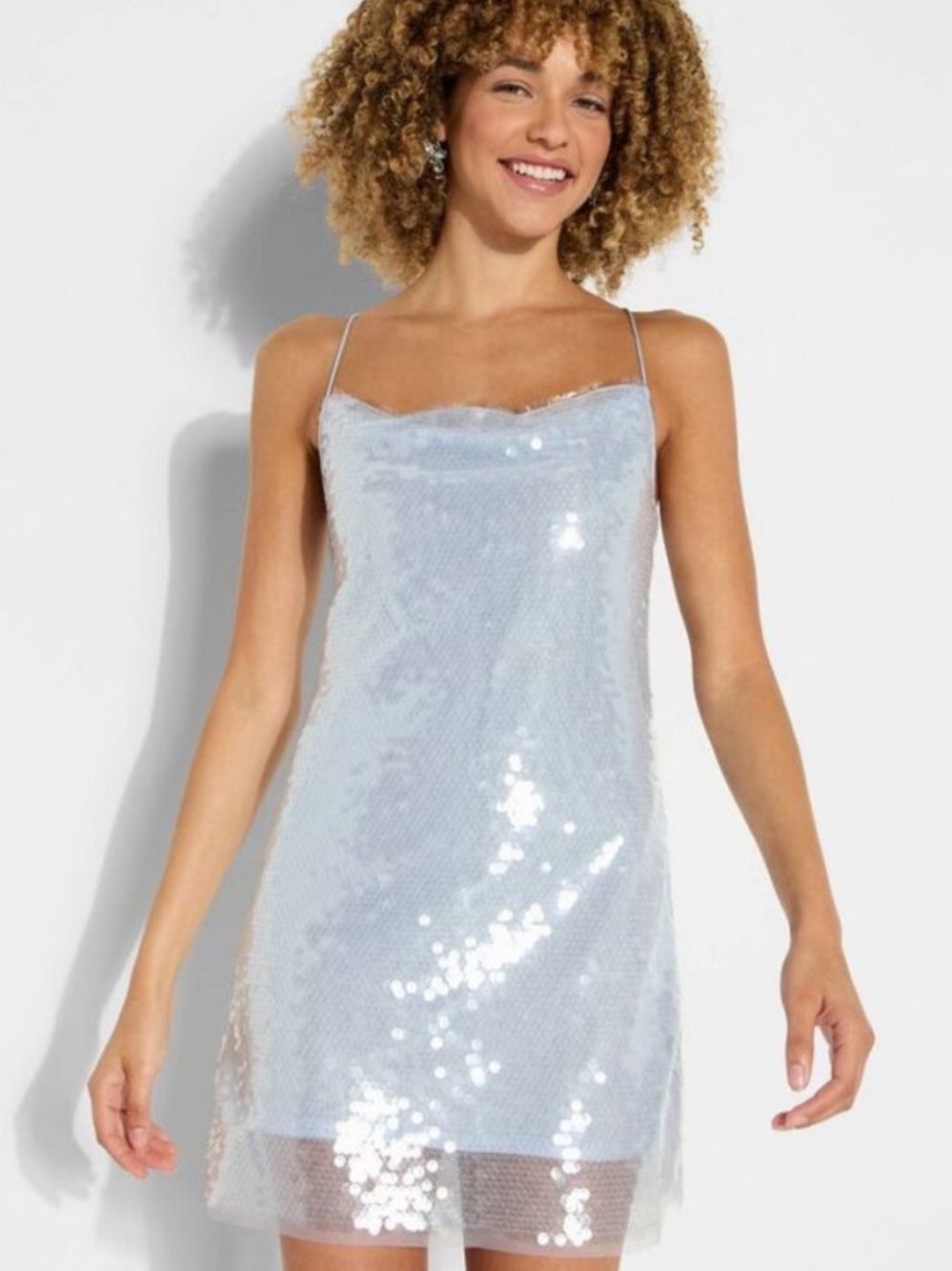Wild Fable Pale Blue Sequin Slip Dress